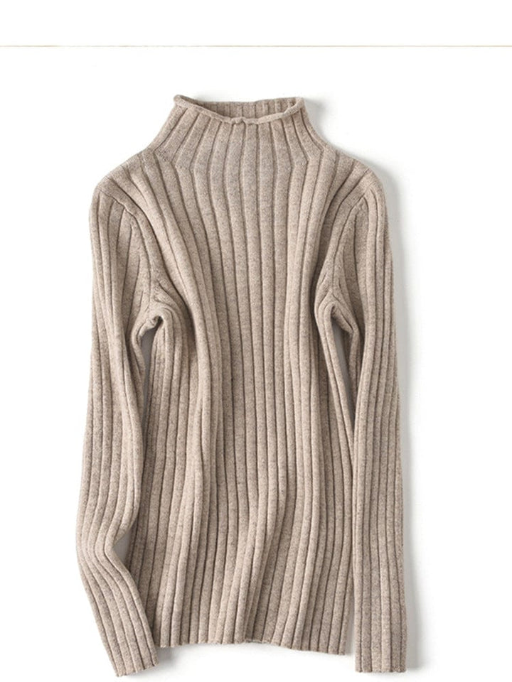 Livia Cashmere Ribbed Mockneck