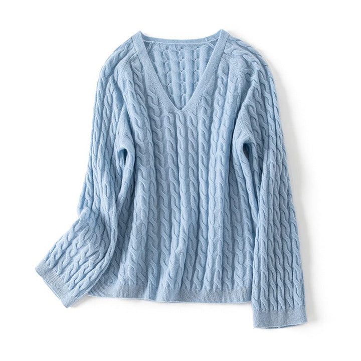 Aurélie Cashmere Cable V-Neck