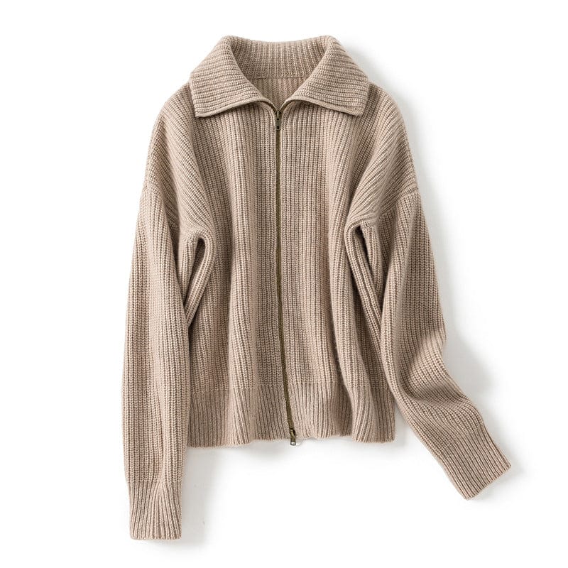 Camille Cashmere Zip Cardigan