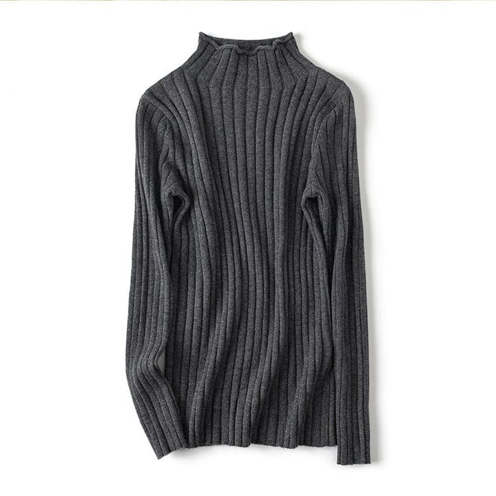 Livia Cashmere Ribbed Mockneck
