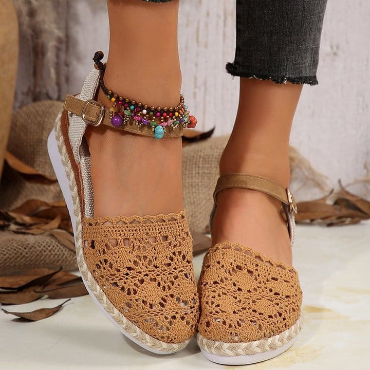 Soraya Crochet Espadrille Wedge Sandals