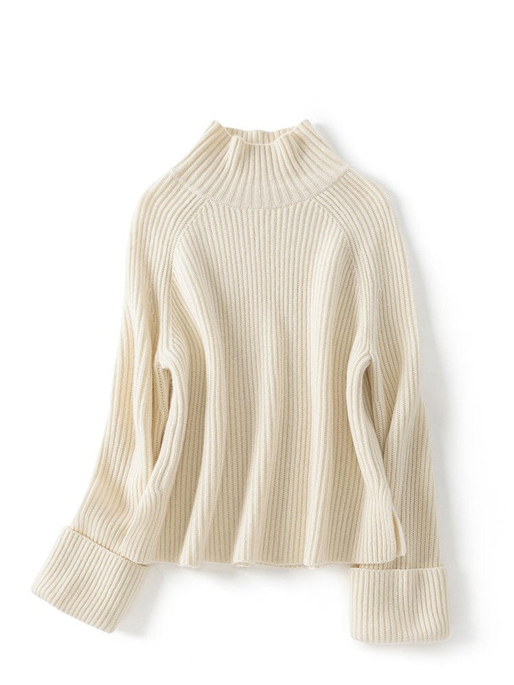 Isolde Cashmere Ribbed Mockneck