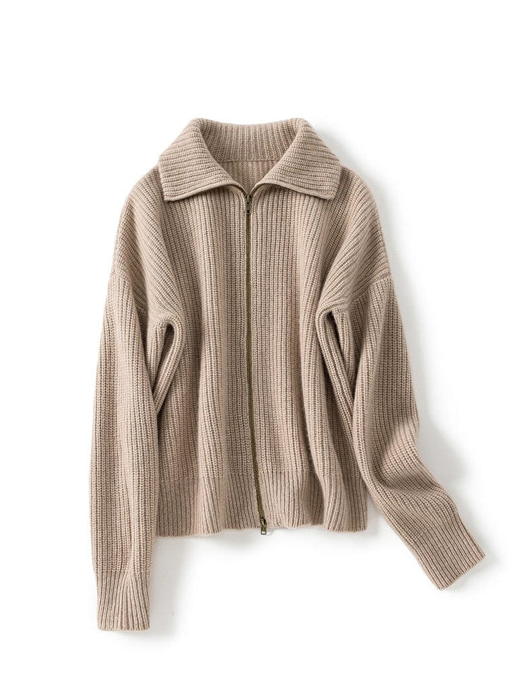 Camille Cashmere Zip Cardigan