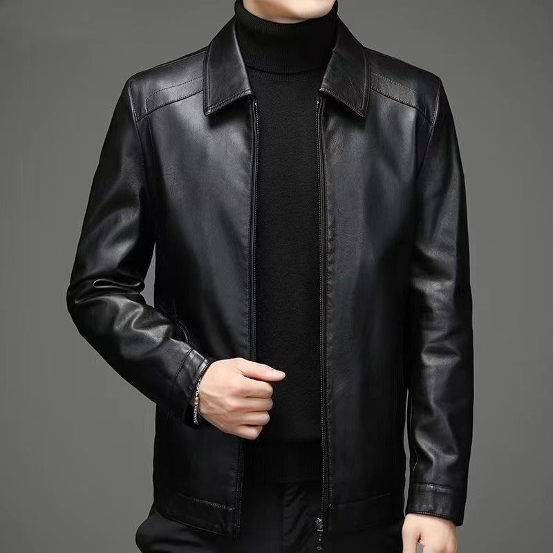 Harry Quilted Detail Leather Jacket