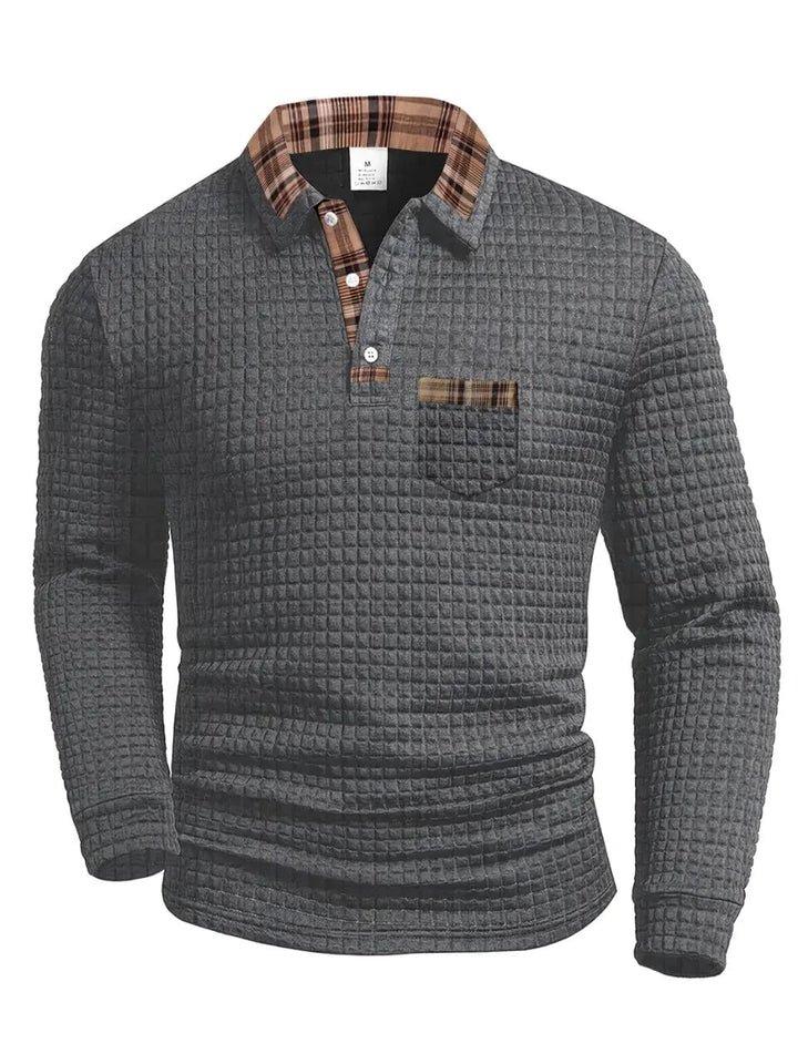 Maddox Waffle Henley Collar