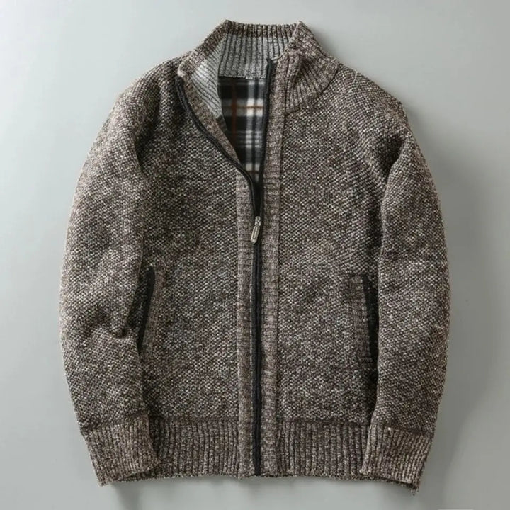 Jude Plaid-Faced Knit Jacket