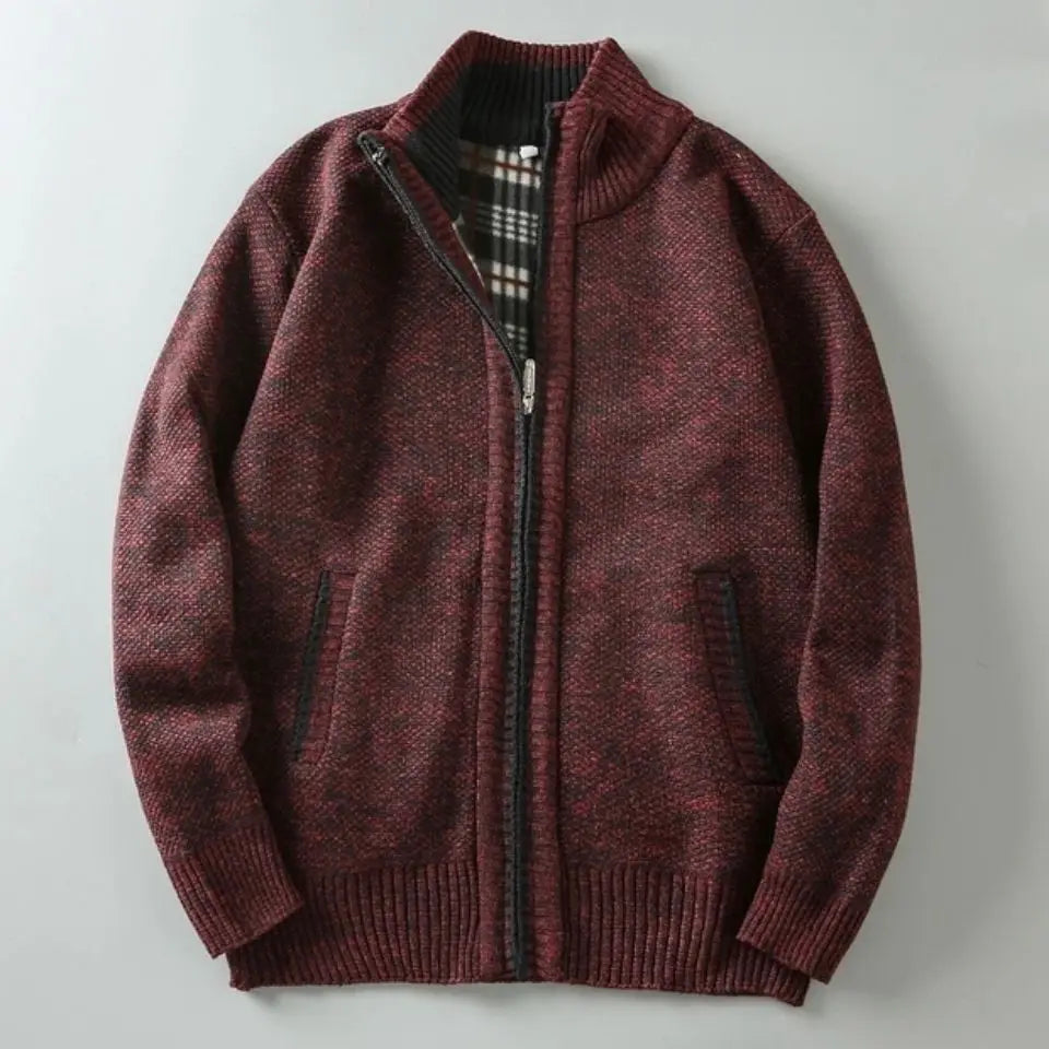Jude Plaid-Faced Knit Jacket