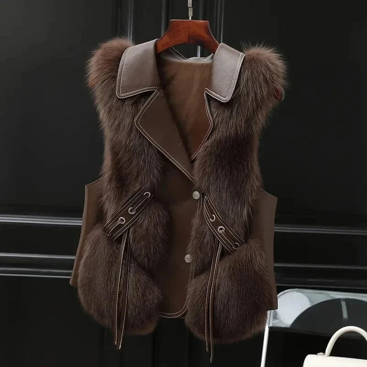 Mira Plush Fur Collar Vest