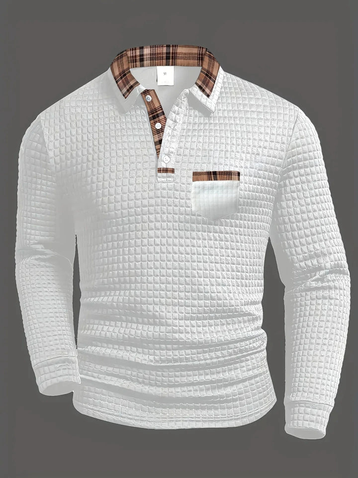 Maddox Waffle Henley Collar