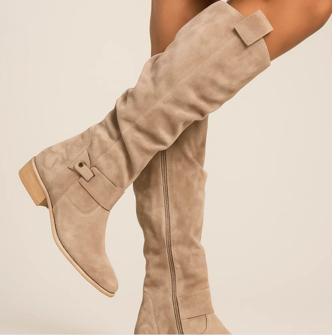 Mira Belted Suede Boot