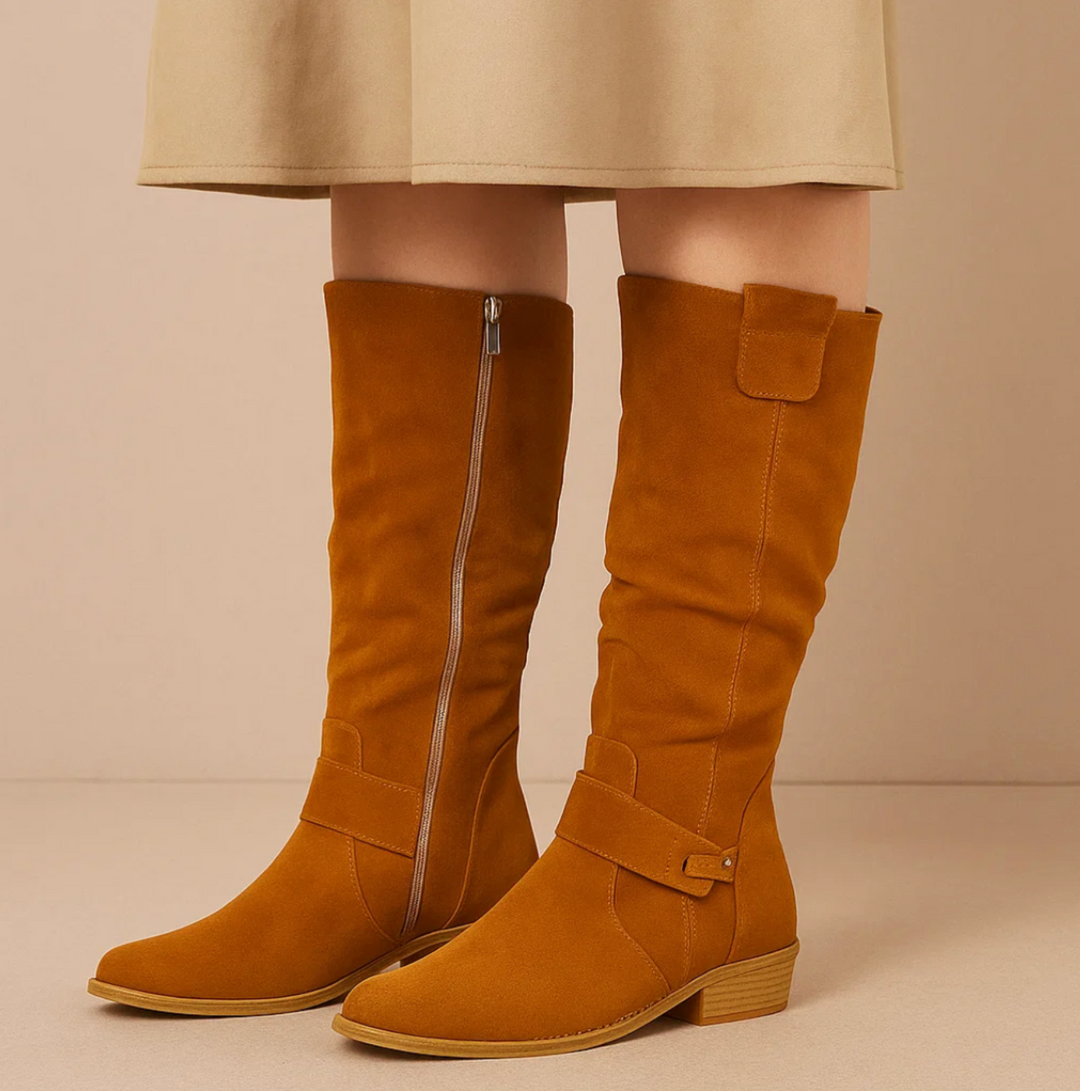 Mira Belted Suede Boot