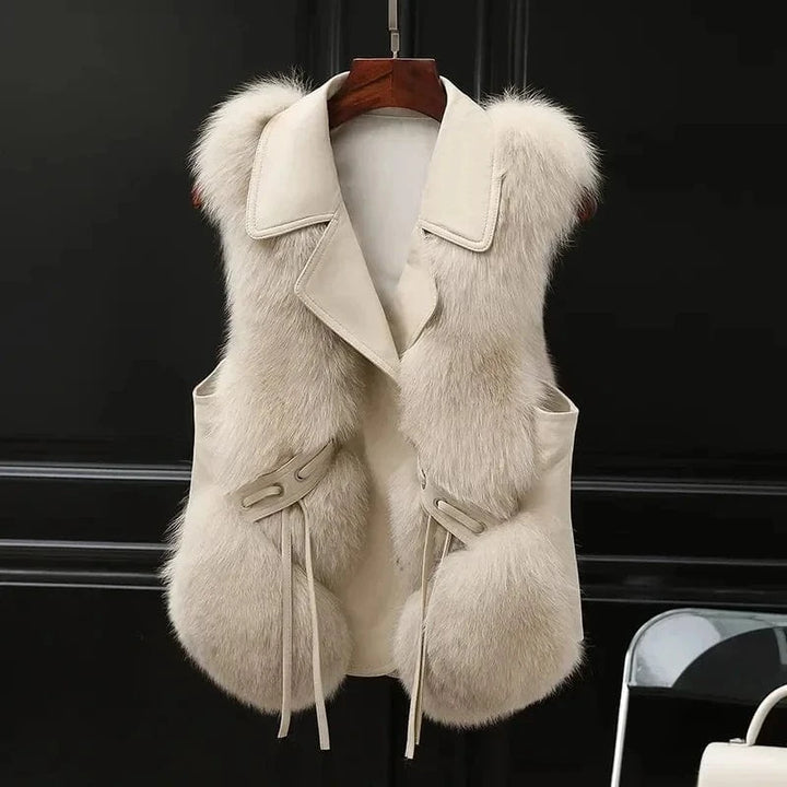Mira Plush Fur Collar Vest