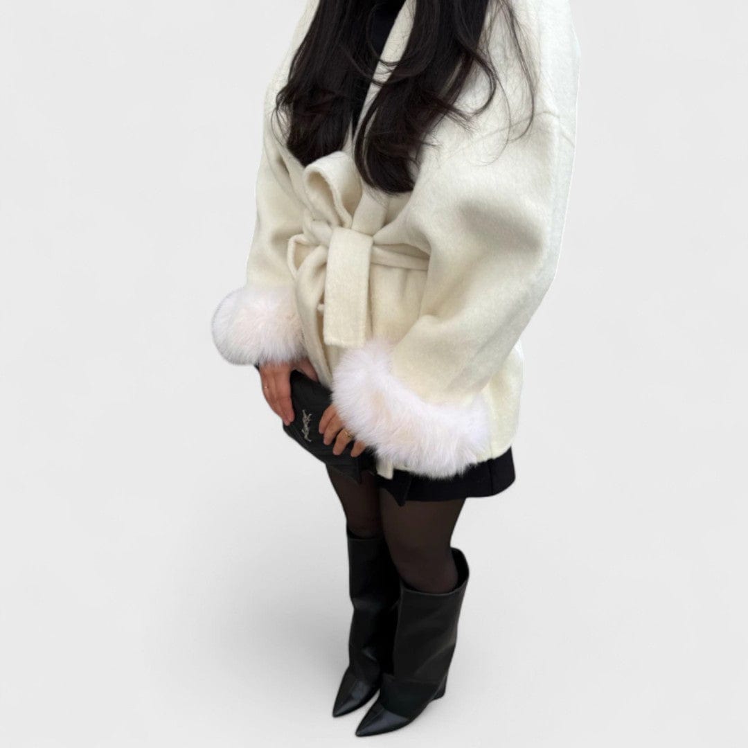 Mira Plush Cuff Wool Coat