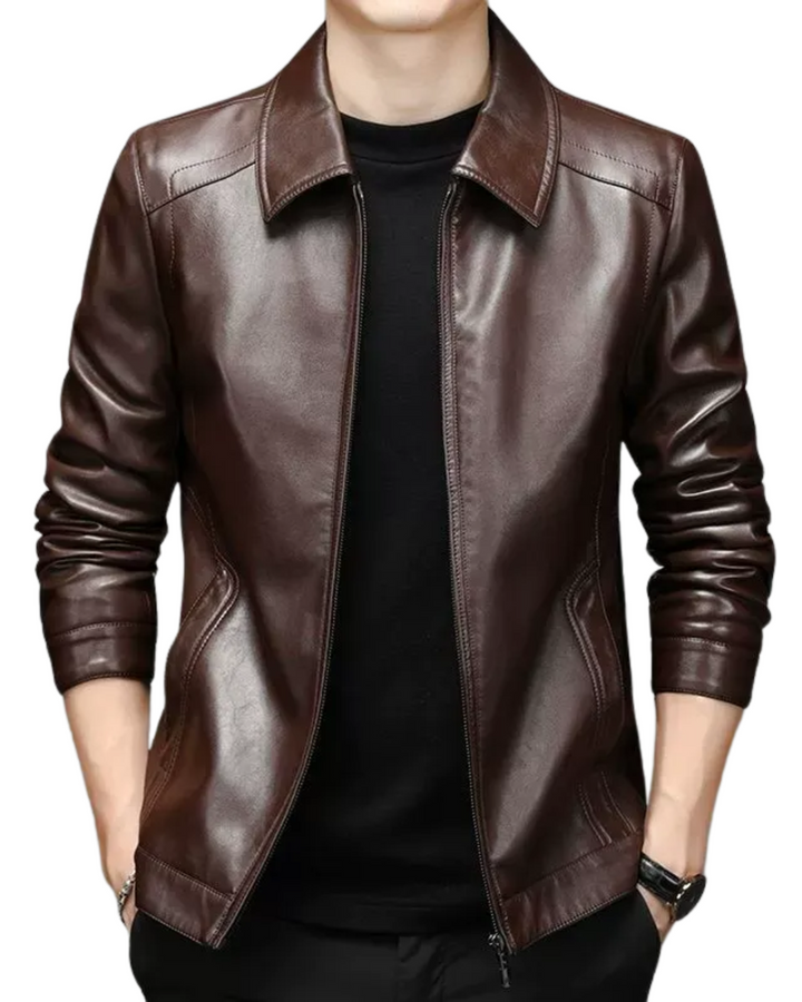 Harry Quilted Detail Leather Jacket