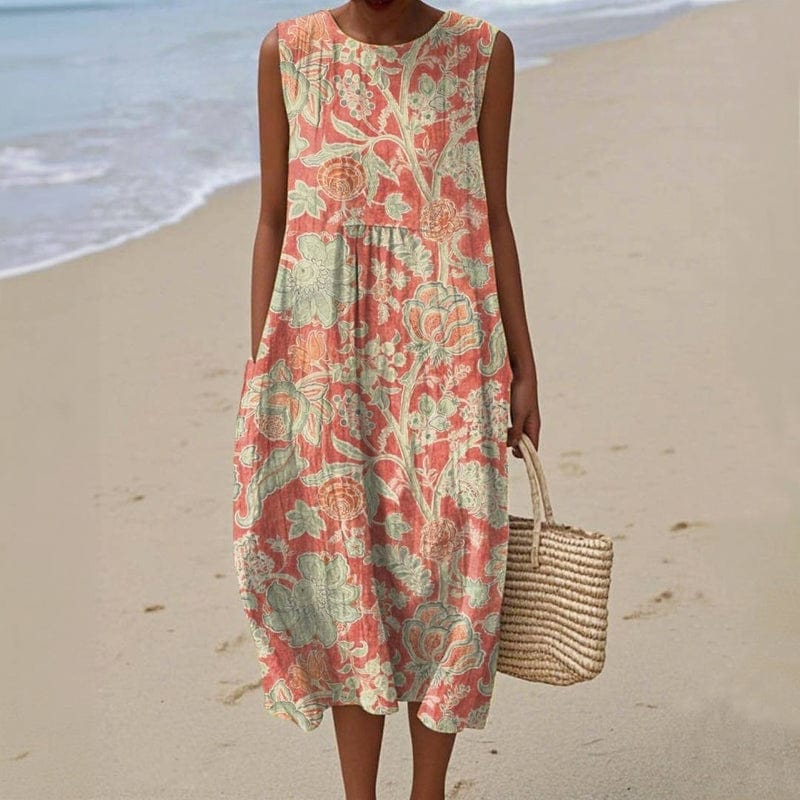 Vintage Floral Print Dress