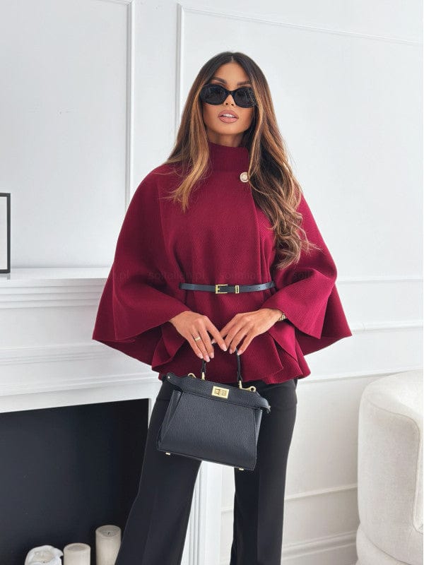 Aurelia Button-Neck Cape
