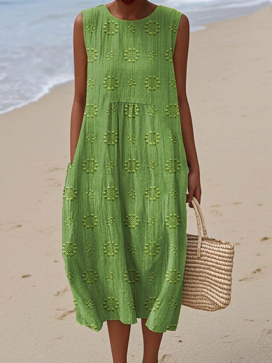 MAYLORA Elegant Sleeveless Cotton Dress
