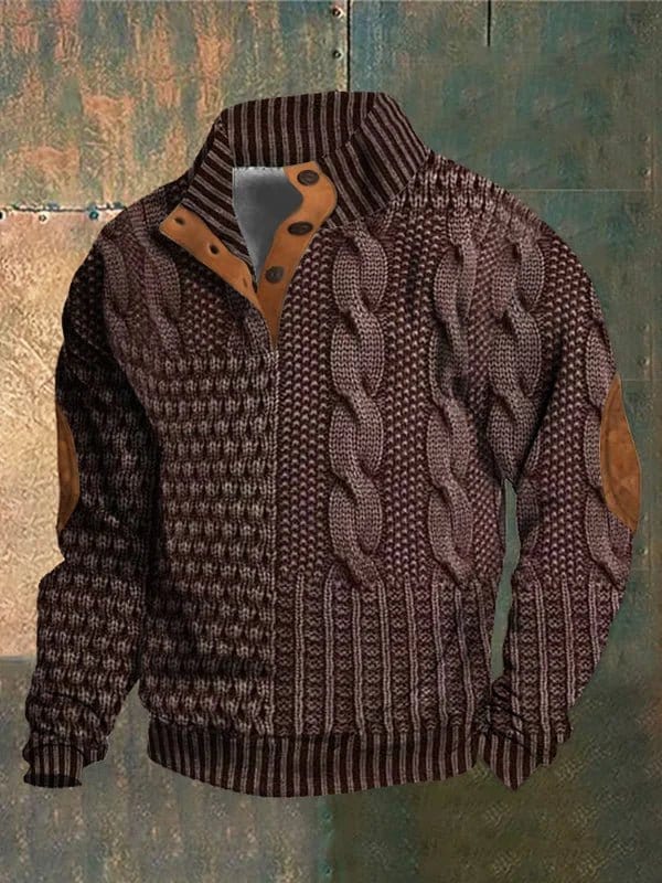 Grady Elbow-Patch Cable Sweater