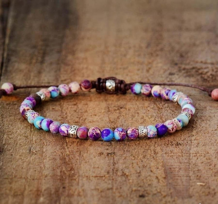 Handmade Purple Jasper Stone Adjustable Bracelet