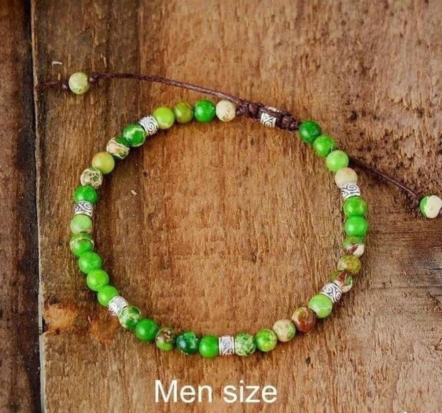 Handmade Purple Jasper Stone Adjustable Bracelet