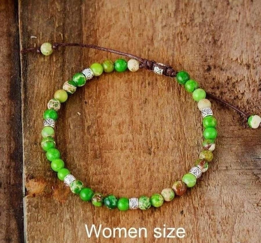 Handmade Purple Jasper Stone Adjustable Bracelet