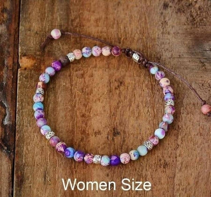Handmade Purple Jasper Stone Adjustable Bracelet