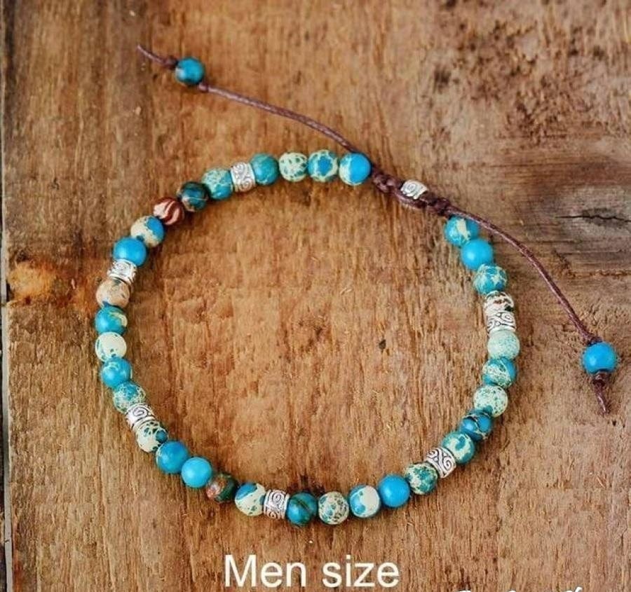 Handmade Purple Jasper Stone Adjustable Bracelet
