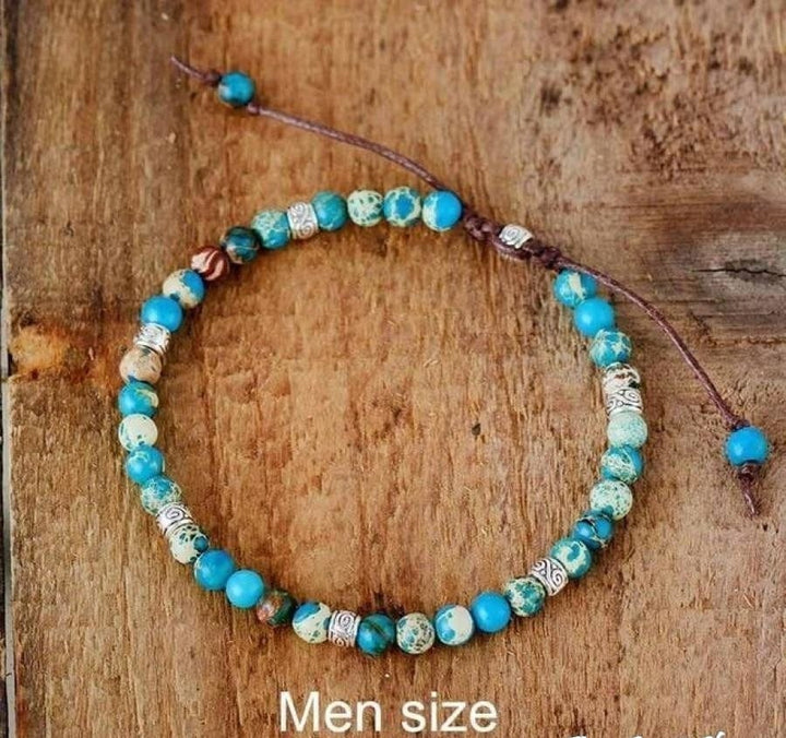Handmade Purple Jasper Stone Adjustable Bracelet