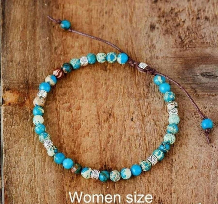 Handmade Purple Jasper Stone Adjustable Bracelet