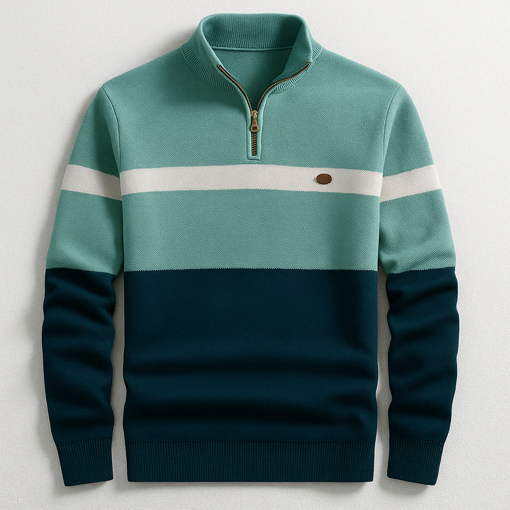 Atlas Two-Tone Zip Pullover