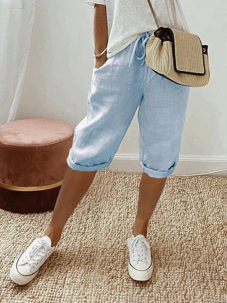 Rosa Cotton and Linen Shorts for Women