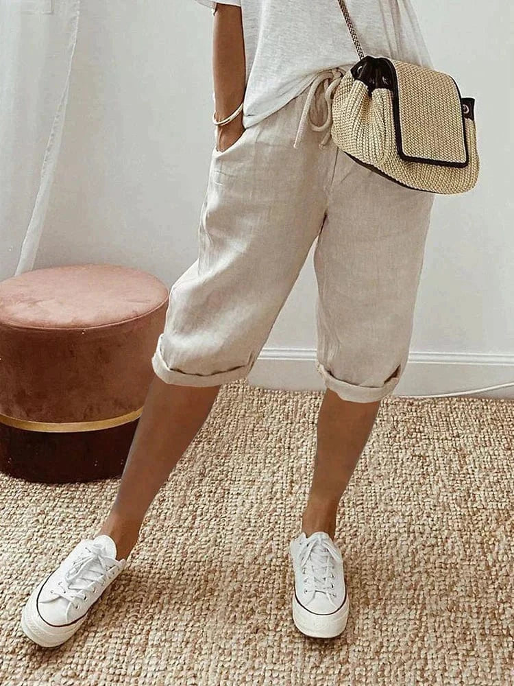 Rosa Cotton and Linen Shorts for Women
