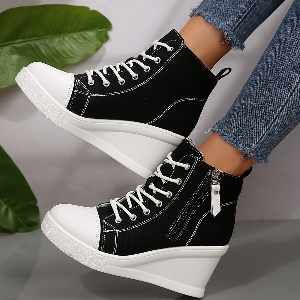 Alina Canvas Wedge Sneakers