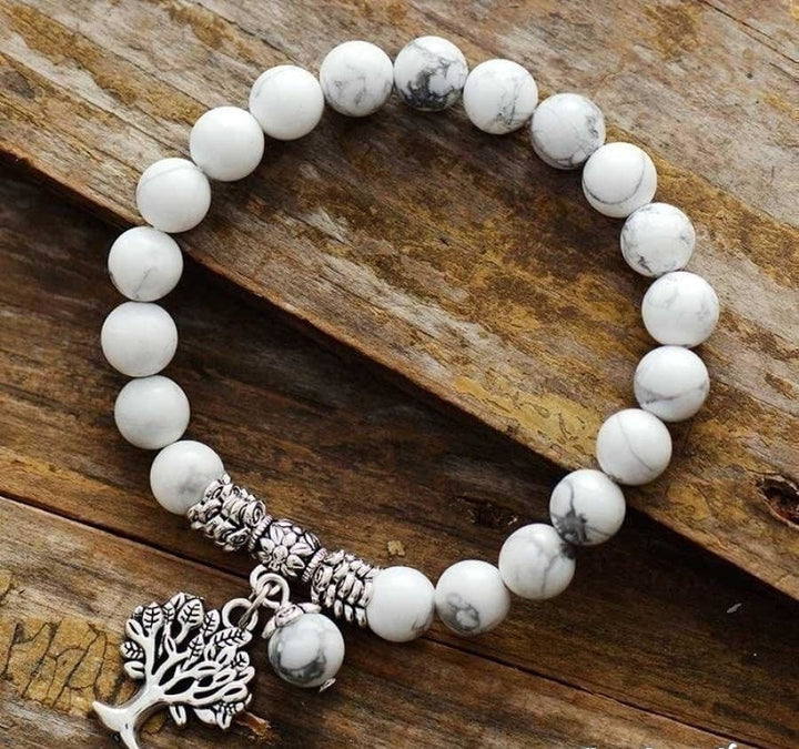 Natural Amazonite Tree Of Life Bead Bracelet