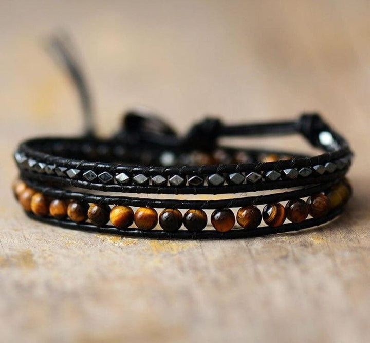 Natural Tiger Eye Wrap Bracelet