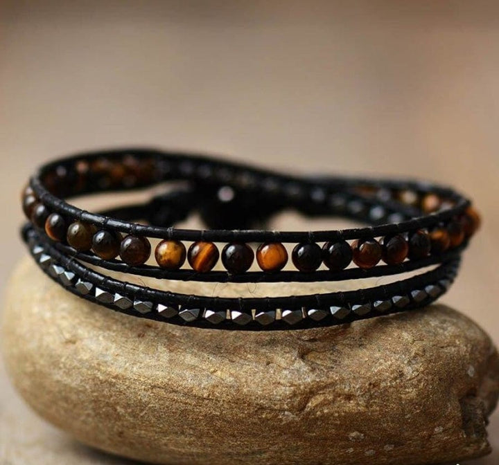 Natural Tiger Eye Wrap Bracelet