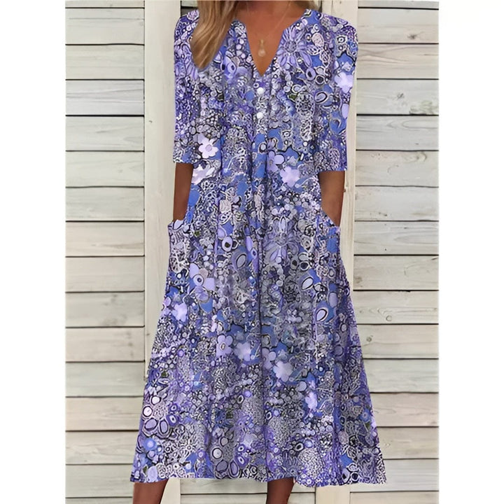 Andrea Stylish Floral Shirt Dress
