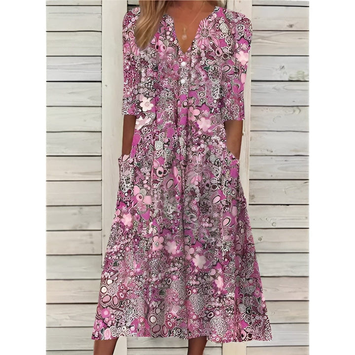 Andrea Stylish Floral Shirt Dress